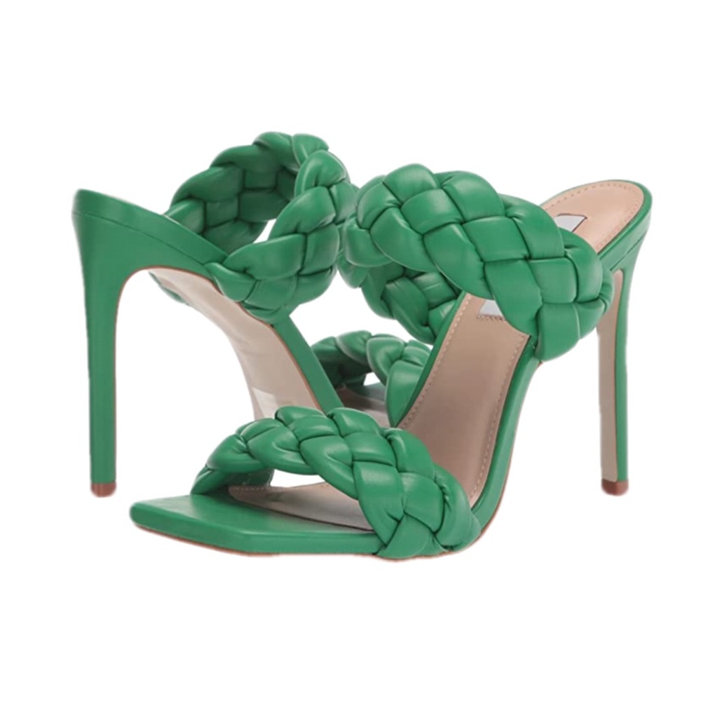 ☀️4xhp☀️Steve Madden Kelly Green double braided stiletto sandal, 8.5, MAKE OFFER - Picture 3 of 7